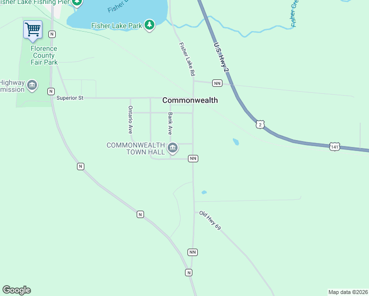 map of restaurants, bars, coffee shops, grocery stores, and more near 106 Lake Street in Florence