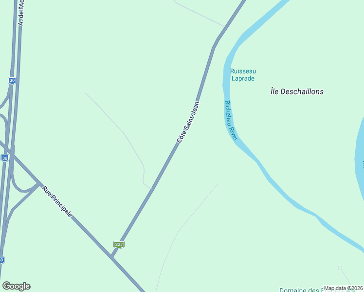 map of restaurants, bars, coffee shops, grocery stores, and more near 1131 Côte Saint-Jean in Saint-Roch-de-Richelieu