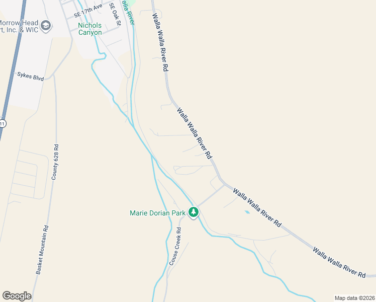 map of restaurants, bars, coffee shops, grocery stores, and more near 54174 Walla Walla River Road in Milton-Freewater