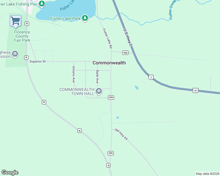 map of restaurants, bars, coffee shops, grocery stores, and more near 106 Lake Street in Florence