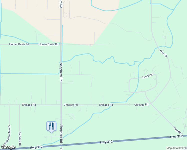 map of restaurants, bars, coffee shops, grocery stores, and more near 6185-6199 Hitching Post Drive in Shepherd