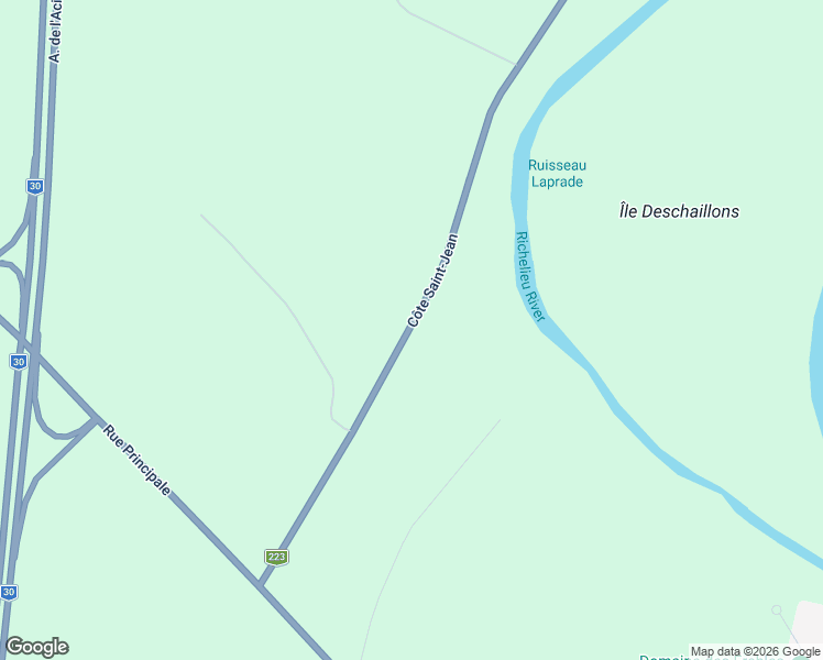 map of restaurants, bars, coffee shops, grocery stores, and more near 1131 Côte Saint-Jean in Saint-Roch-de-Richelieu