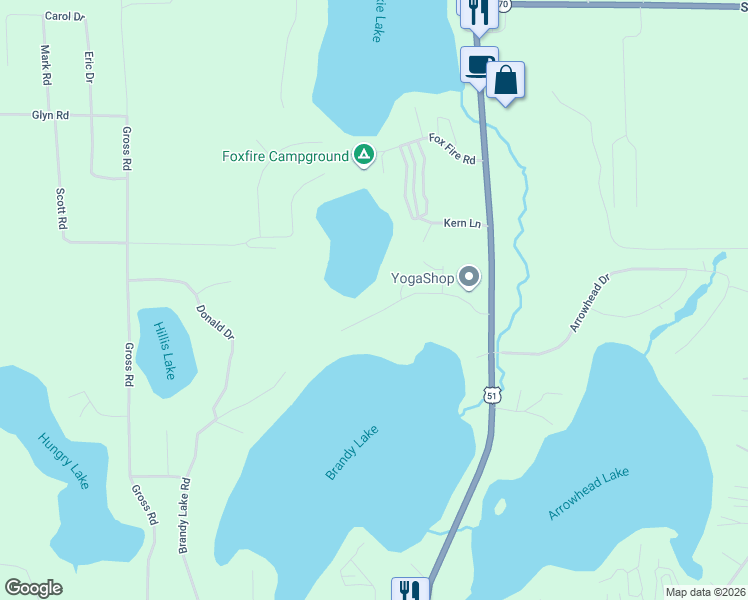 map of restaurants, bars, coffee shops, grocery stores, and more near 11182 Tuckaway Road in Woodruff