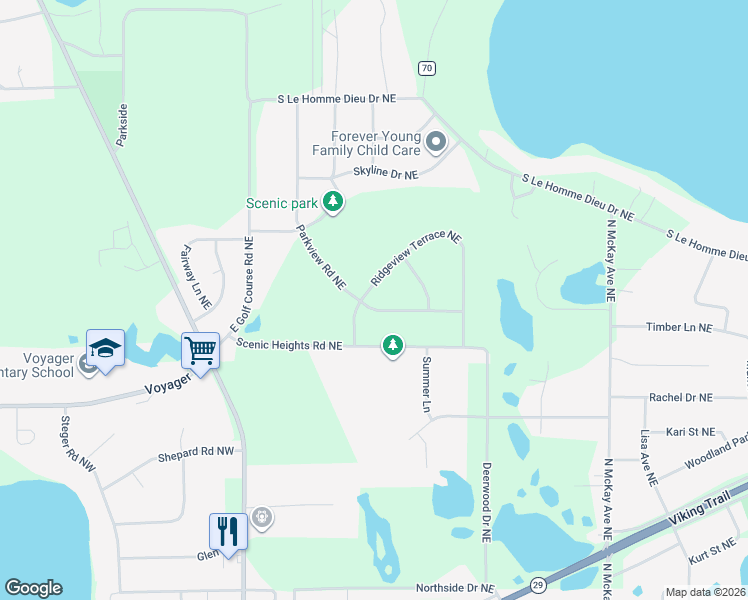 map of restaurants, bars, coffee shops, grocery stores, and more near 1912 Parkview Road Northeast in Alexandria