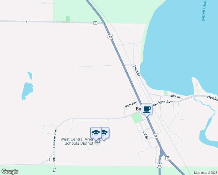 map of restaurants, bars, coffee shops, grocery stores, and more near in Barrett