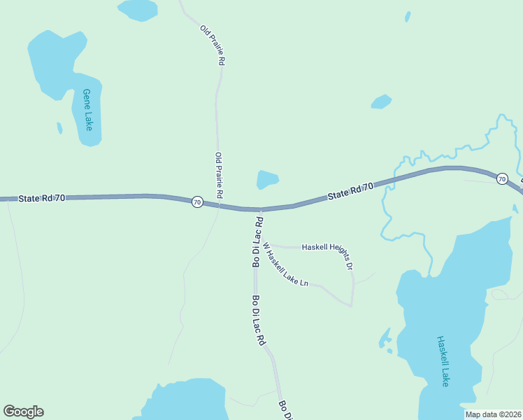 map of restaurants, bars, coffee shops, grocery stores, and more near 2331 Bo-Di-Lac Road in Lac du Flambeau