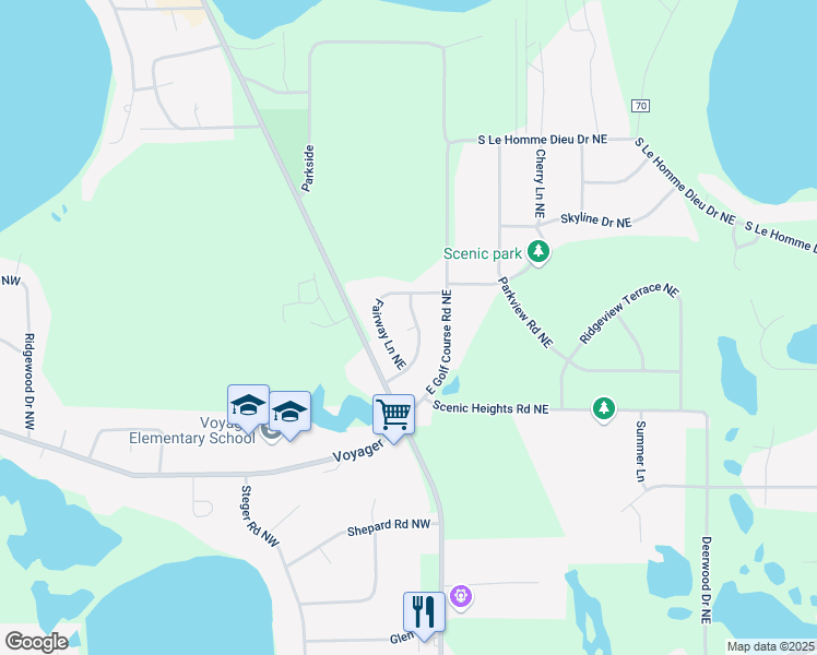 map of restaurants, bars, coffee shops, grocery stores, and more near 2007 Green Lane Northeast in Alexandria