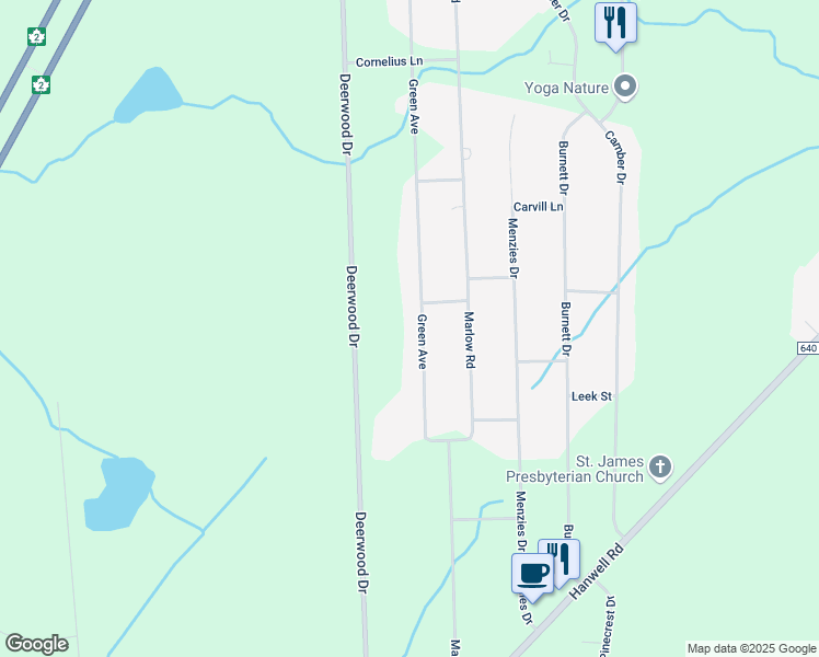 map of restaurants, bars, coffee shops, grocery stores, and more near 39 Green Avenue in Hanwell