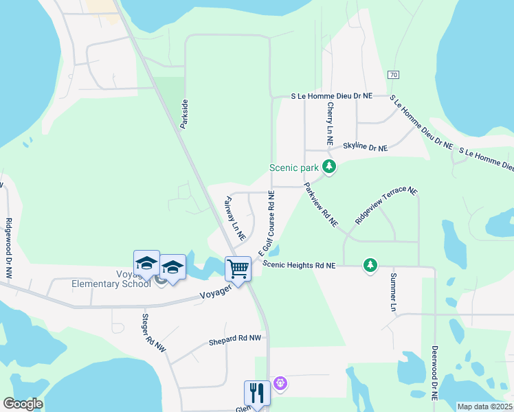 map of restaurants, bars, coffee shops, grocery stores, and more near 2007 Green Lane Northeast in Alexandria