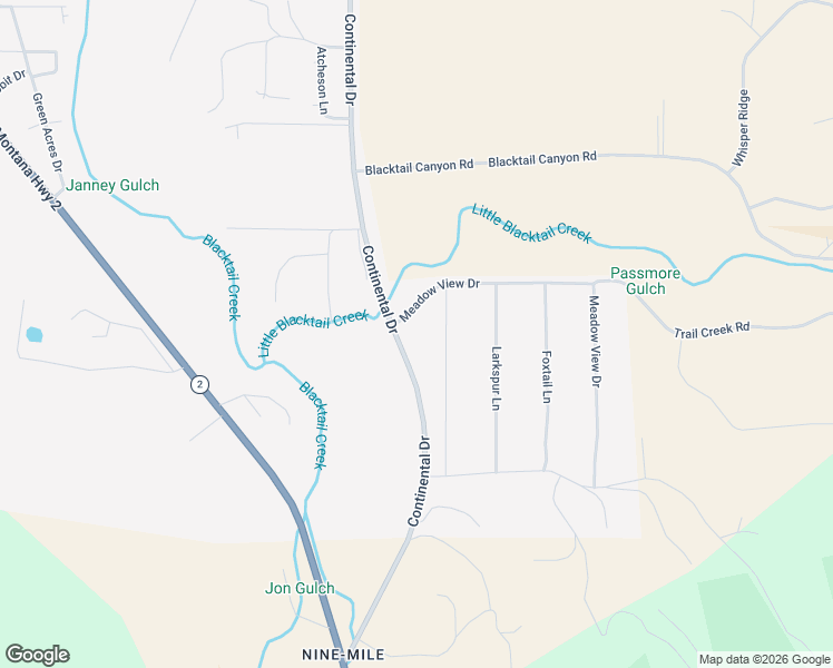 map of restaurants, bars, coffee shops, grocery stores, and more near 8602-8724 Continental Drive in Butte