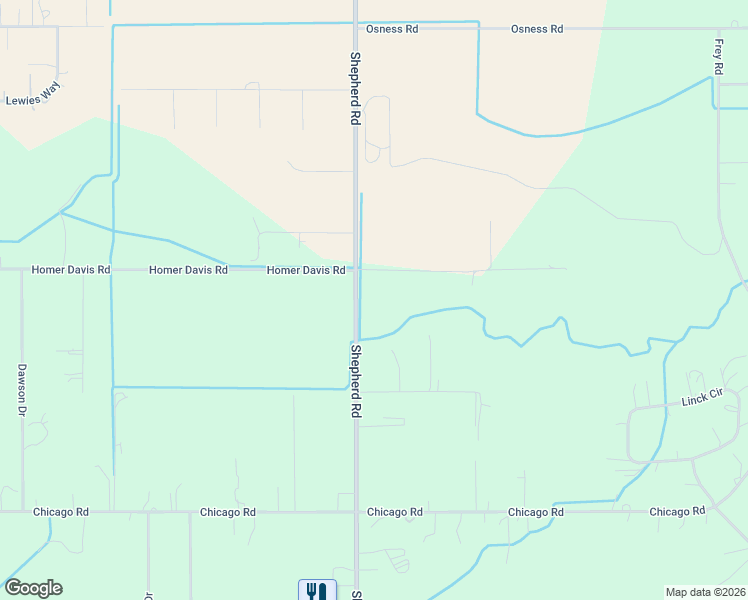 map of restaurants, bars, coffee shops, grocery stores, and more near 6315 Shepherd Road in Shepherd