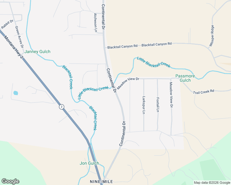 map of restaurants, bars, coffee shops, grocery stores, and more near 8602 Continental Drive in Butte