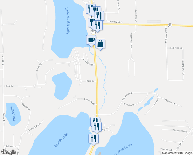 map of restaurants, bars, coffee shops, grocery stores, and more near 1283 Highway 51 in Woodruff