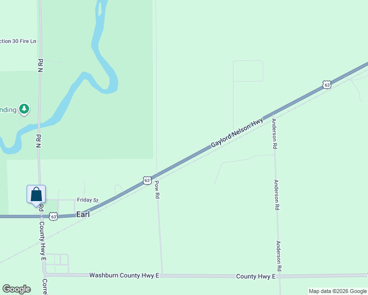 map of restaurants, bars, coffee shops, grocery stores, and more near W4268 US Highway 63 in Springbrook