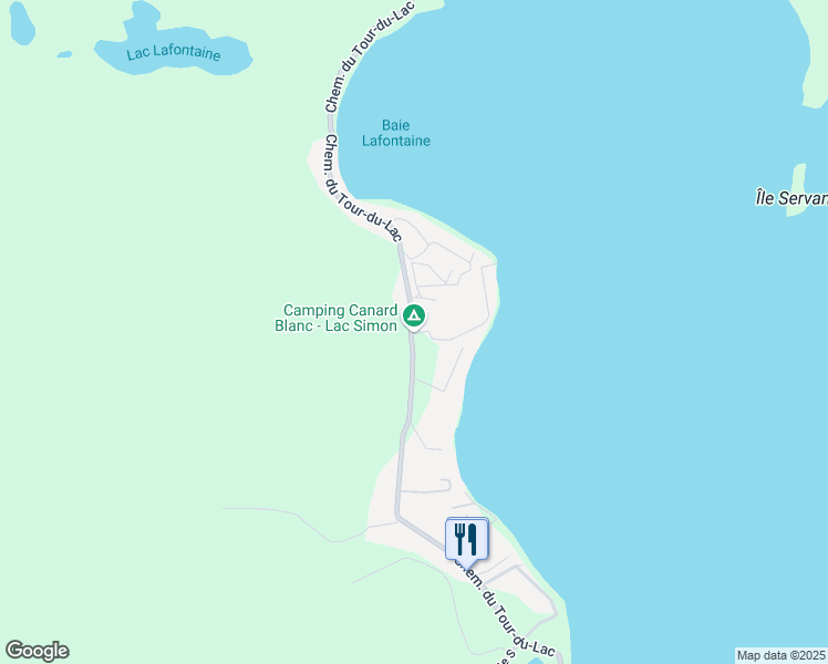 map of restaurants, bars, coffee shops, grocery stores, and more near 1040 Chemin du Tour du Lac in Chénéville
