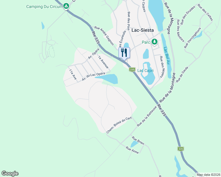 map of restaurants, bars, coffee shops, grocery stores, and more near 145 Rue Philipon in Lanaudière