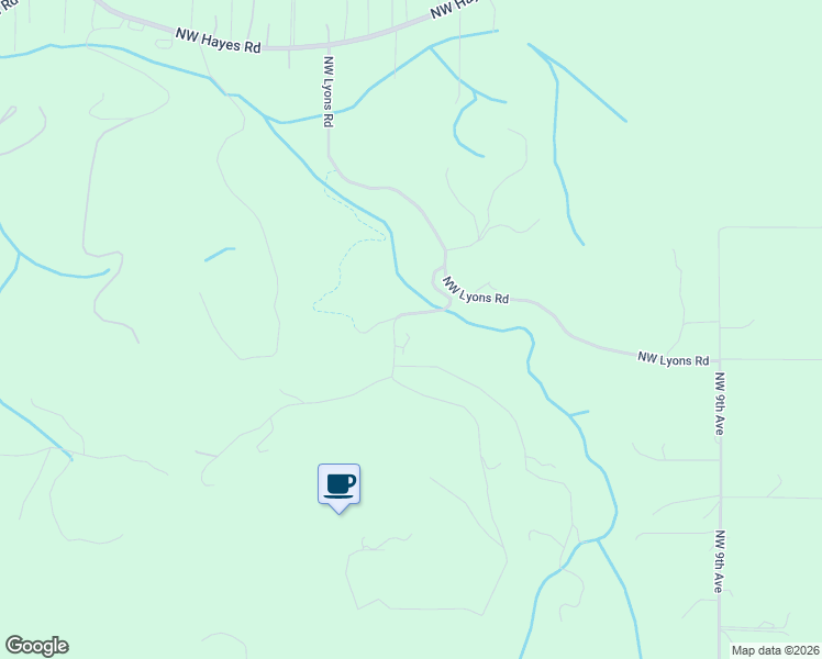 map of restaurants, bars, coffee shops, grocery stores, and more near 40905 Northwest Maple Ridge Road in Woodland