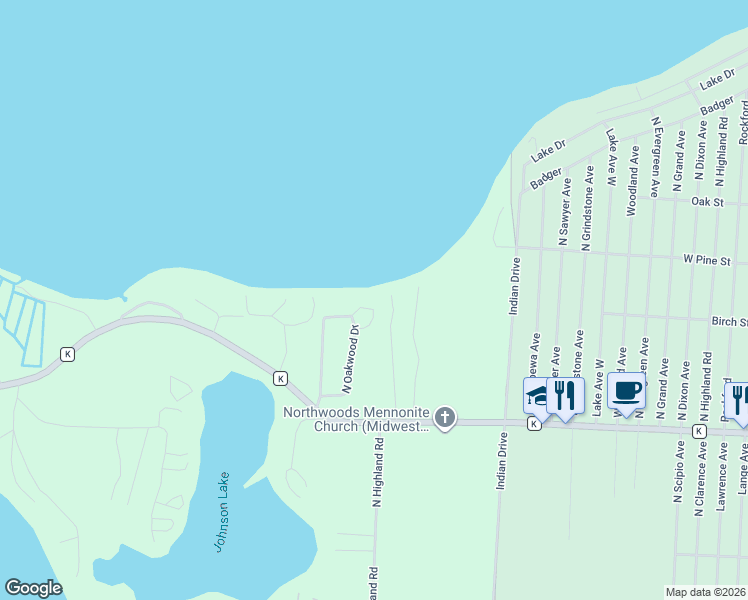 map of restaurants, bars, coffee shops, grocery stores, and more near 7772 North Oakwood Drive in Hayward