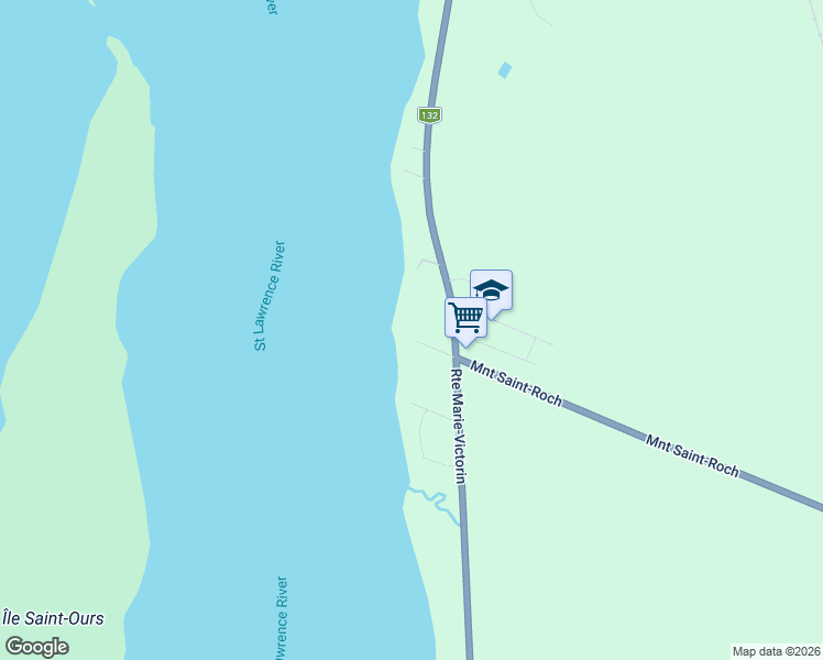map of restaurants, bars, coffee shops, grocery stores, and more near 100 Montée Saint-Roch in Contrecoeur