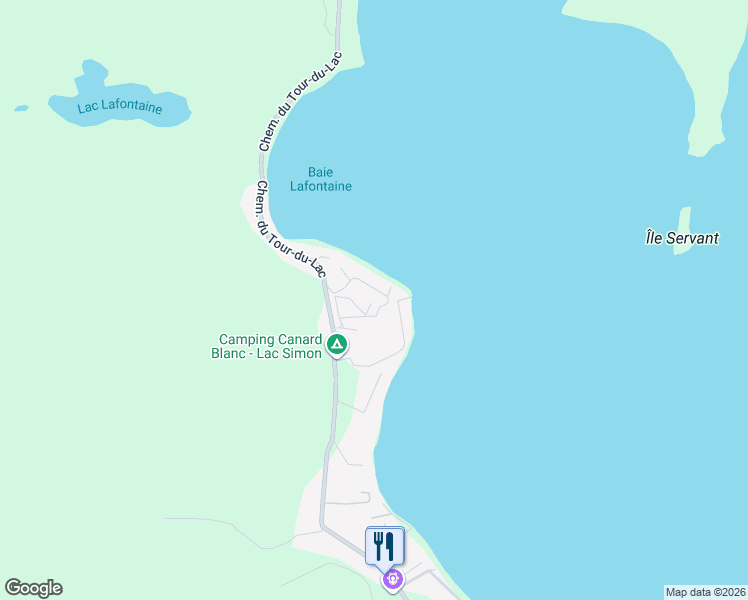 map of restaurants, bars, coffee shops, grocery stores, and more near 1084 Chemin du Tour-du-Lac in Lac-Simon