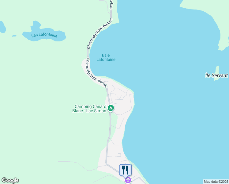 map of restaurants, bars, coffee shops, grocery stores, and more near 1084 Chemin du Tour-du-Lac in Lac-Simon