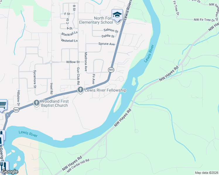 map of restaurants, bars, coffee shops, grocery stores, and more near 242 Misty Lane in Woodland