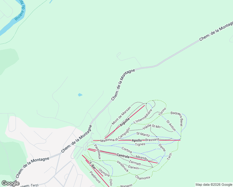 map of restaurants, bars, coffee shops, grocery stores, and more near Chemin de la Montagne in Piedmont