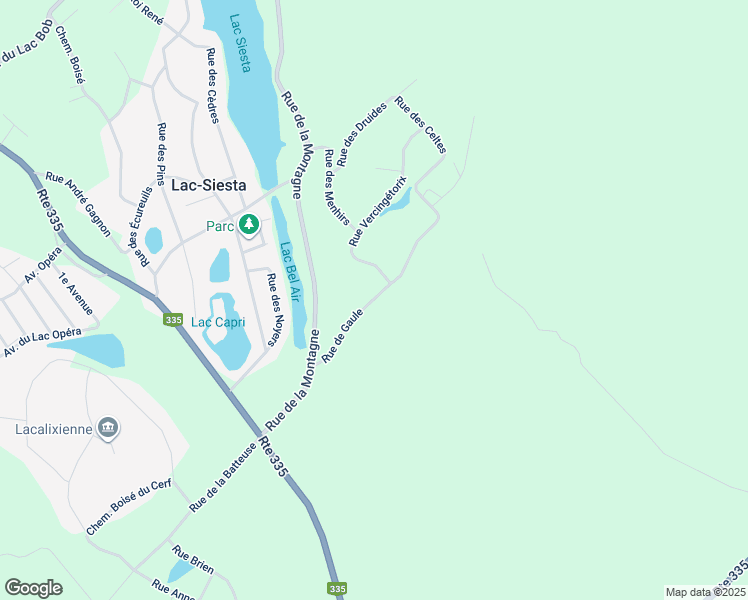 map of restaurants, bars, coffee shops, grocery stores, and more near Rue de Gaule in Lanaudière