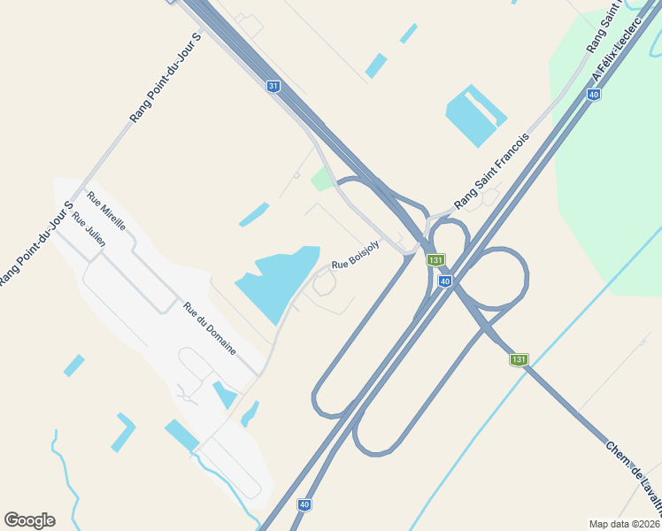 map of restaurants, bars, coffee shops, grocery stores, and more near 61 Chemin Boisjoly in Lavaltrie