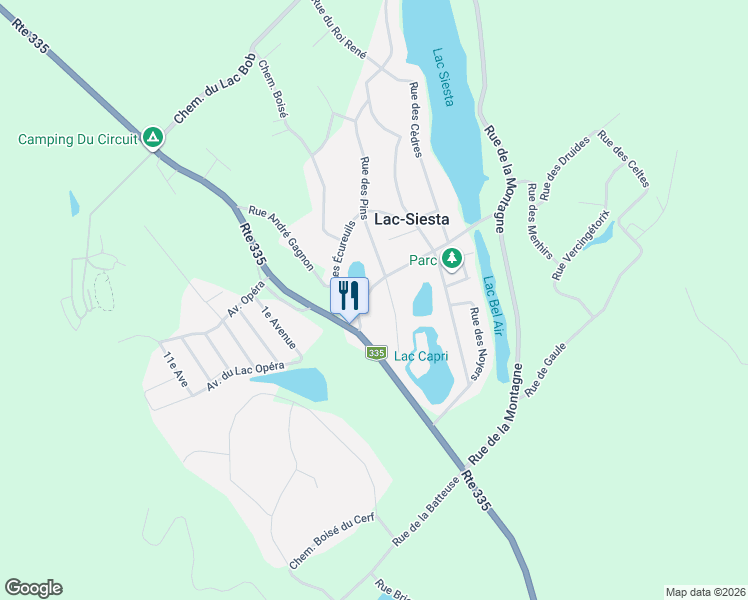 map of restaurants, bars, coffee shops, grocery stores, and more near 140 Rue de la Concorde in Saint-Calixte