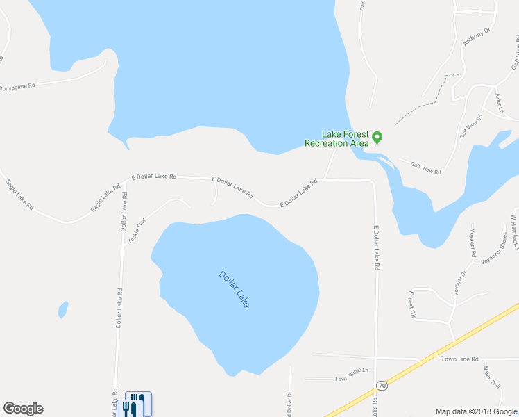map of restaurants, bars, coffee shops, grocery stores, and more near 3991 Dollar Lake Road in Eagle River