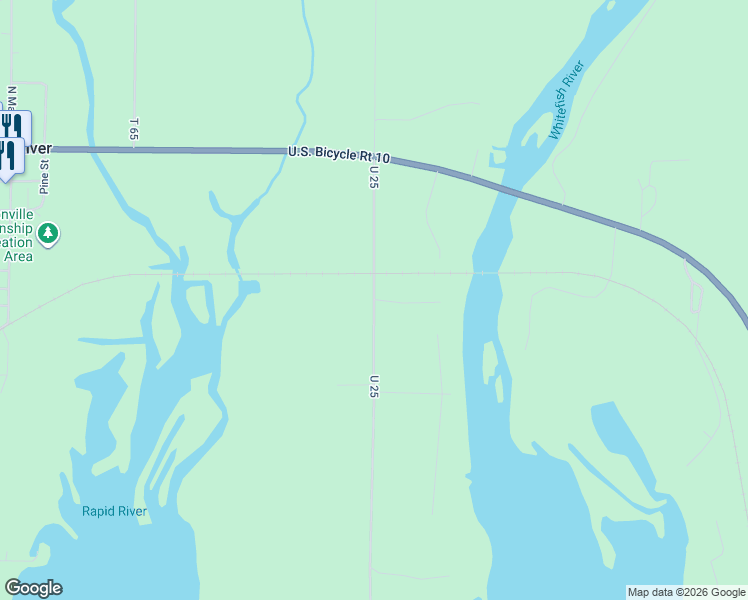 map of restaurants, bars, coffee shops, grocery stores, and more near U 25 in Delta County