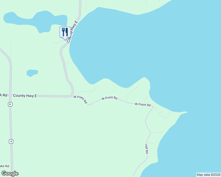 map of restaurants, bars, coffee shops, grocery stores, and more near 1312 West Point Road in Spooner