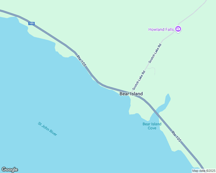 map of restaurants, bars, coffee shops, grocery stores, and more near 3154 New Brunswick 105 in Bear Island
