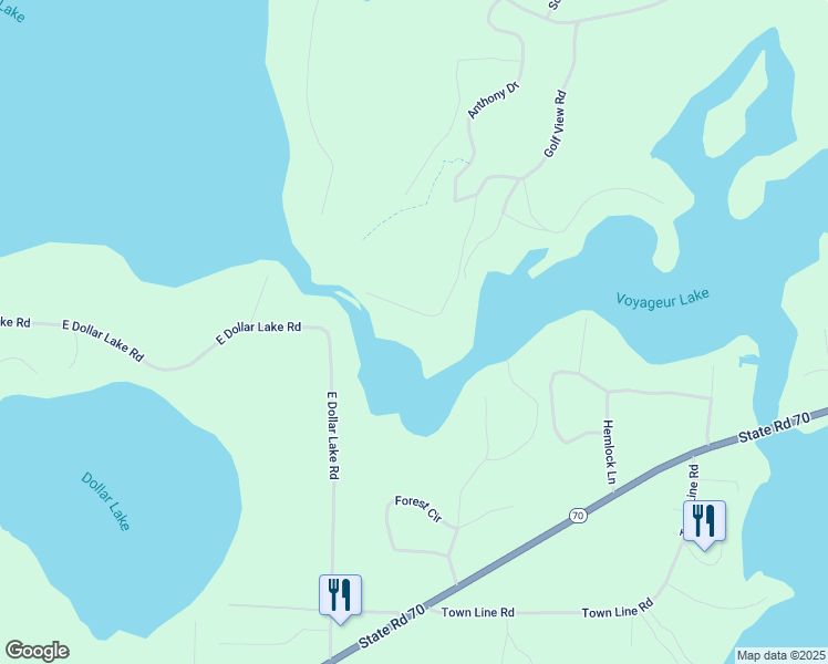 map of restaurants, bars, coffee shops, grocery stores, and more near 1478 Golf View Road in Eagle River