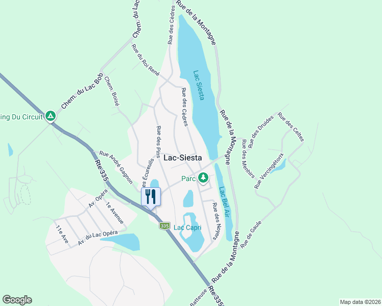 map of restaurants, bars, coffee shops, grocery stores, and more near 155 Rue des Cèdres in Saint-Calixte