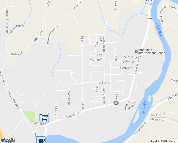 map of restaurants, bars, coffee shops, grocery stores, and more near 397 Maple Street in Woodland