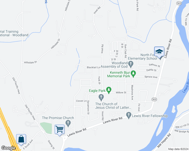 map of restaurants, bars, coffee shops, grocery stores, and more near 342 Lolo Trail Avenue in Woodland