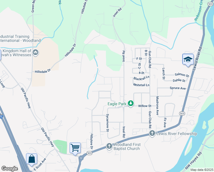 map of restaurants, bars, coffee shops, grocery stores, and more near 1770 Chinook Avenue in Woodland