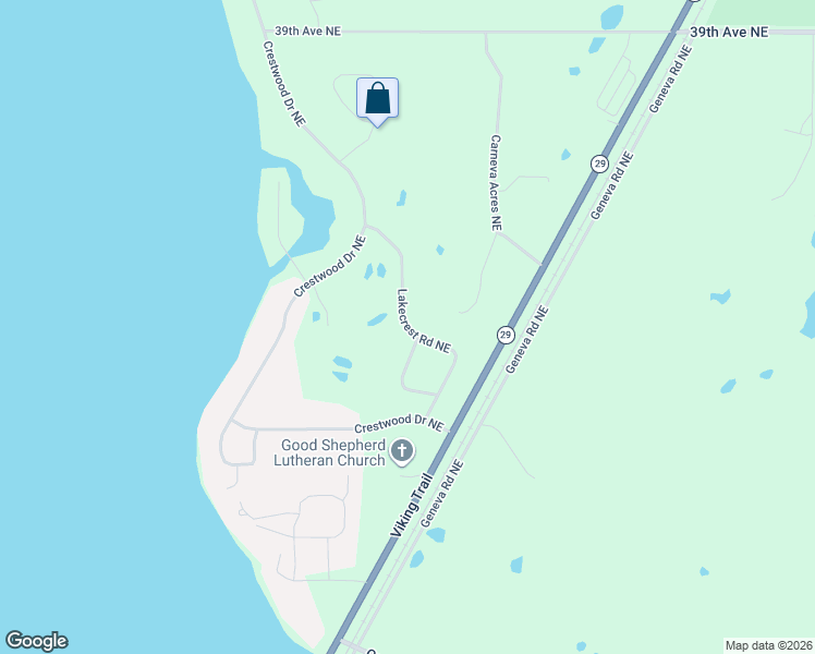 map of restaurants, bars, coffee shops, grocery stores, and more near 3177 Lakecrest Road Northeast in Alexandria