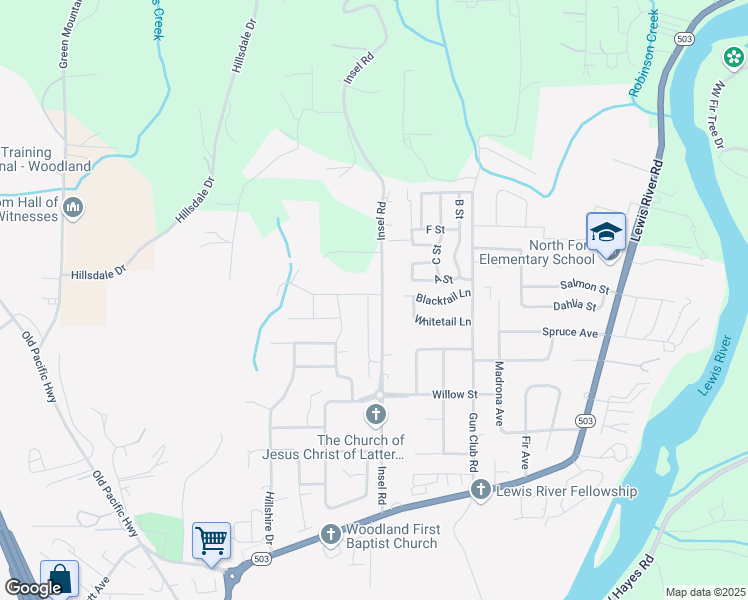 map of restaurants, bars, coffee shops, grocery stores, and more near 370 York Street in Woodland