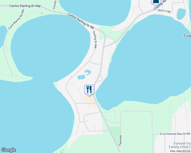 map of restaurants, bars, coffee shops, grocery stores, and more near 3204 North Nokomis Northeast in Alexandria