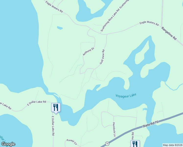 map of restaurants, bars, coffee shops, grocery stores, and more near Golf View Road in Eagle River