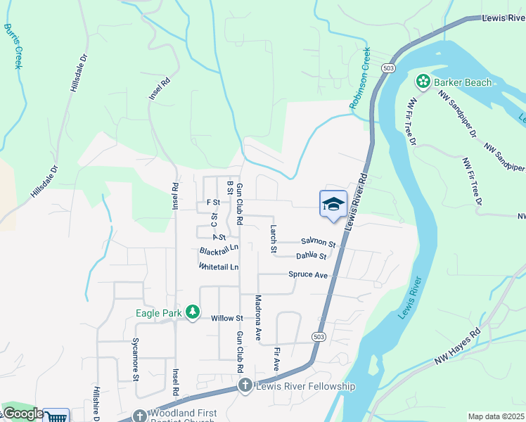 map of restaurants, bars, coffee shops, grocery stores, and more near 2065 Cimerron Street in Woodland