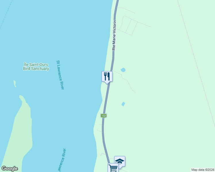 map of restaurants, bars, coffee shops, grocery stores, and more near 8356 Route Marie Victorin in Contrecoeur