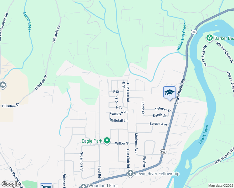map of restaurants, bars, coffee shops, grocery stores, and more near 869 Gun Club Road in Woodland