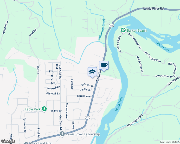 map of restaurants, bars, coffee shops, grocery stores, and more near 2206 Statesman Drive in Woodland