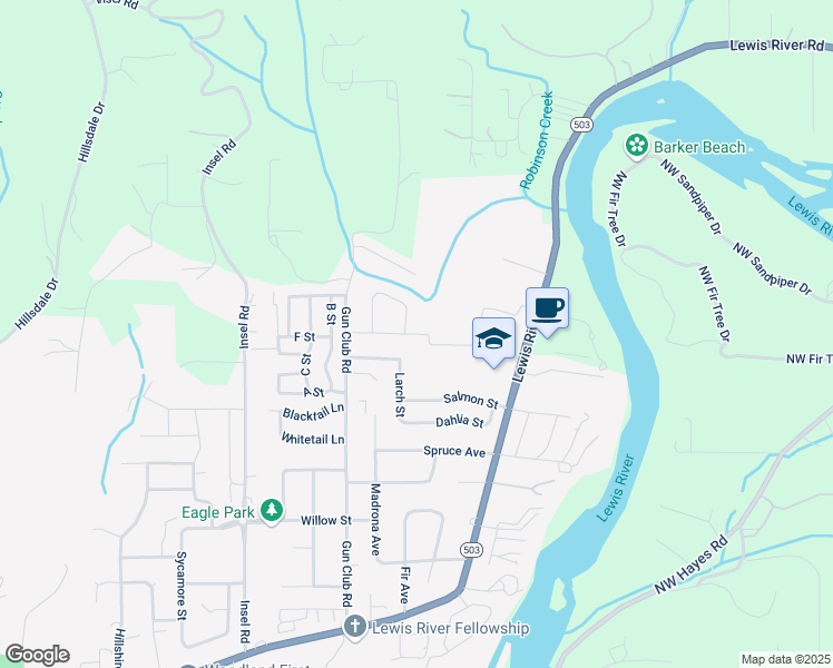 map of restaurants, bars, coffee shops, grocery stores, and more near 2206 Statesman Drive in Woodland