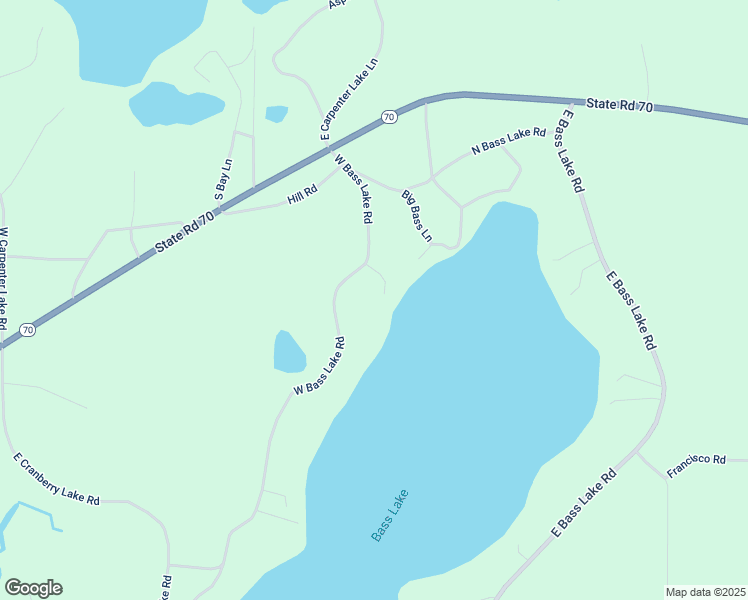 map of restaurants, bars, coffee shops, grocery stores, and more near 1726 West Bass Lake Road in Eagle River