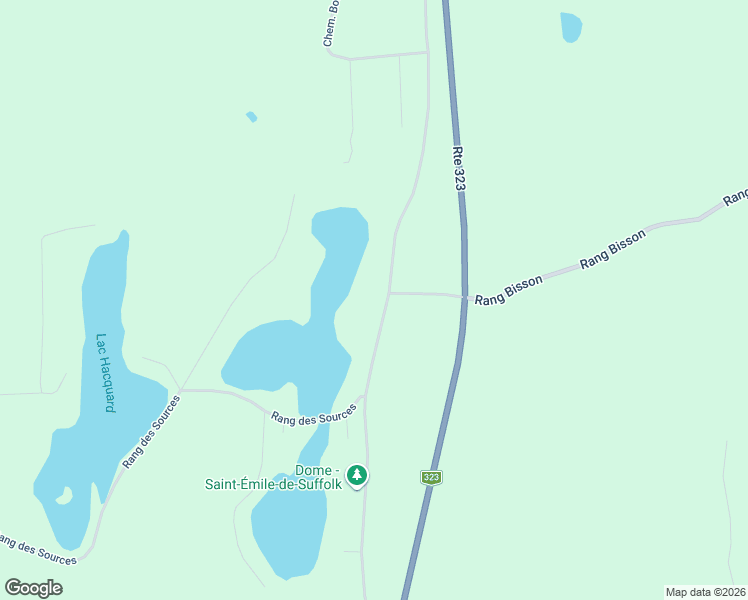 map of restaurants, bars, coffee shops, grocery stores, and more near 343 Route des Cantons in Saint-Émile-de-Suffolk